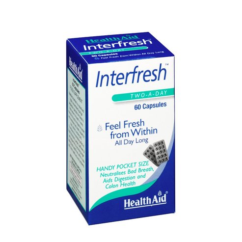 Health Aid Interfresh Breath Fresh Действа положително към   дъха  60 капсули