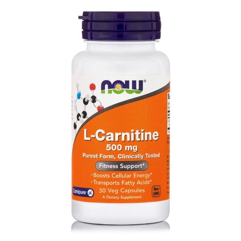 Now Foods L-Carnitine 500mg Хранителна добавка, която подпомага сърдечно -съдовото здраве и производството на енергия 30 Caps