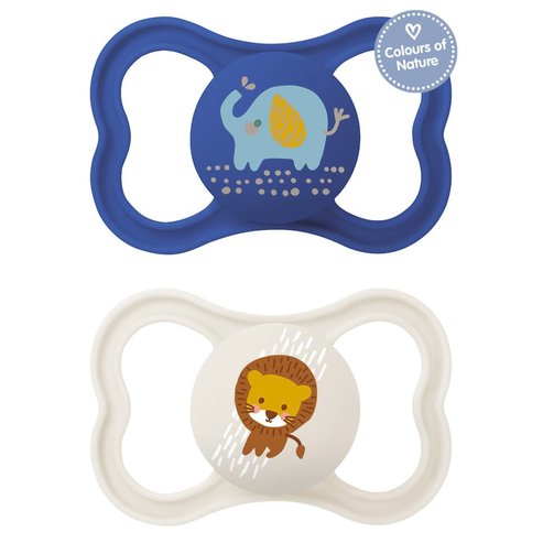 Mam Air Silicone Soother 6 - 16m Код 215S 2 части - Син/Кремав