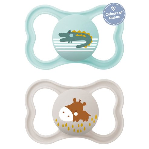 Mam Air Silicone Soother 6 - 16m Code 215S 2 Части - тюркоазено/ сиво