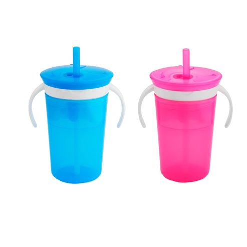 Munchkin Sippy Snack Cup Pink Стъклена чаша 225ml & Чинийка 110ml