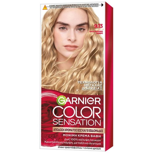 Garnier Color Sensation Permanent Hair Color Kit 1 Парче - 9.13 Кристално русо