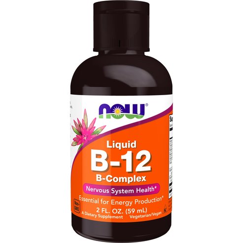 Now Foods Liquid B-12 B-Complex за нормалното развитие и поддържане на нервната тъкан 59ml