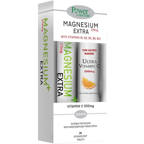 Power Health Promo Magnesium Extra 375mg, 20 Effer.tabs & Ultra Vitamin C 500mg, 20 Effer.tabs