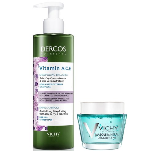 Δώρο Vichy Dercos Nutrients Vitamin A.C.E Shampooing Brillance 100ml & Masque Mineral Desalterant 15ml