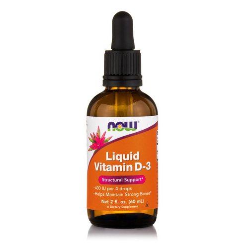 Now Foods Vitamin D3 Liquid 400 IU / 4 Drops Витамин D3 Течна високодостъпна хранителна добавка, 59.2ml