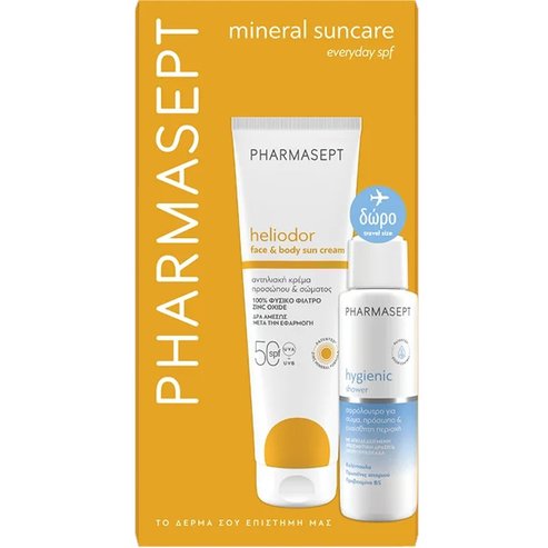 Pharmasept Promo Heliodor Face & Body Sun Cream Spf50, 150ml & Подарък Travel Size Hygienic Shower Cream 100ml
