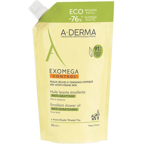A-Derma Exomega Control Anti-Scratching Emolient Shower Oil Refill 500ml