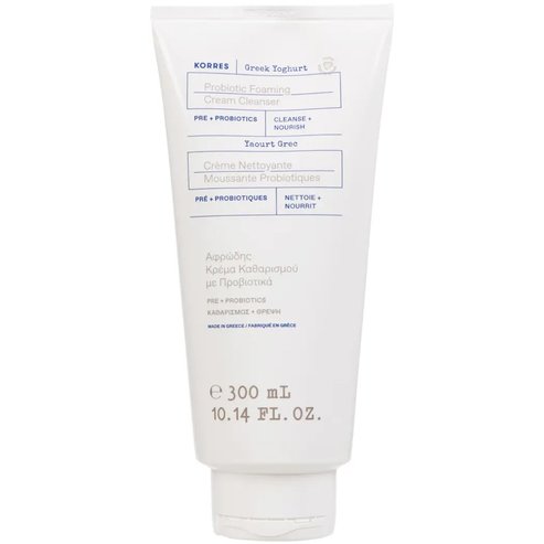 Korres Greek Yoghurt Probiotic Foaming Cream Cleanser Пенлив Крем за Почистване & Подхранване на Лицето с Пробиотици 300ml[SHORT_TITLE]