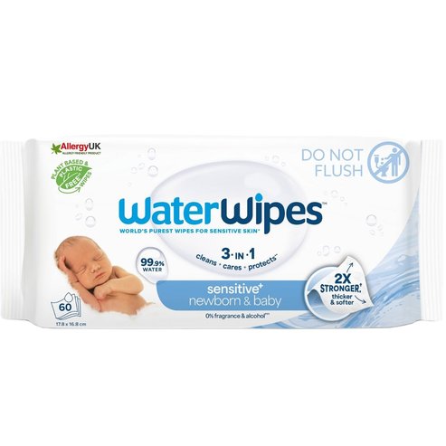 WaterWipes Baby Wipes 0m+, 60 броя