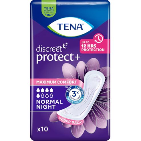 Tena Discreet Protect+ Normal Night Нощни превръзки за умерена инконтиненция 10 броя