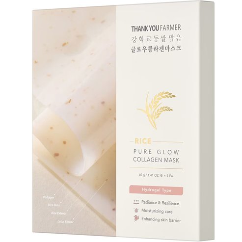 Thank You Farmer Pure Glow Collagen Mask Хидрогелна Маска за Лице с Колаген за Хидратация и Подхранване 4 Броя