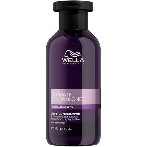 Wella Professionals Ultimate Color Blonde Step 1 Onyx Shampoo Лилав шампоан за неутрализиране на нежеланите топли руси тонове, който придава по-студен & сияен резултат 250ml