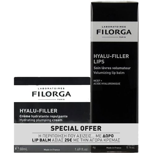 Filorga Promo Hyalu-Filler Hydrating Plumping Cream 50ml & Подарък Lip Filler Balm 4g