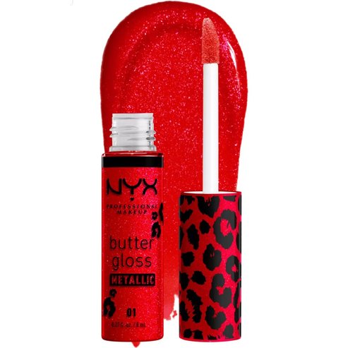 Nyx Professional Makeup Party Animals Bling Metallic Lip Butter Gloss Lip Gloss 8ml - 01 Blood Moon