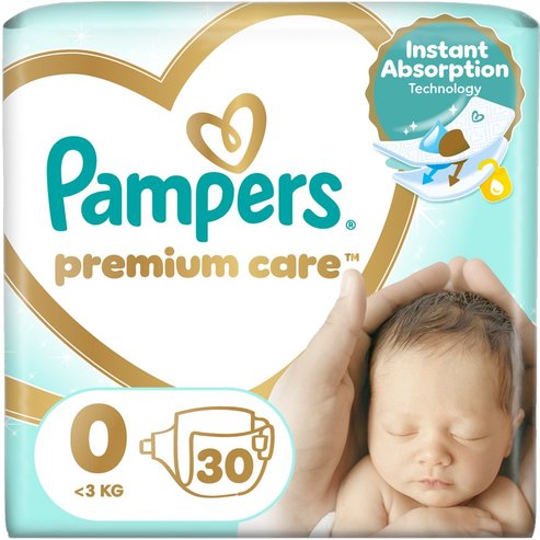 Pampers Premium Care Micro No0 (<3kg) 30 пелени