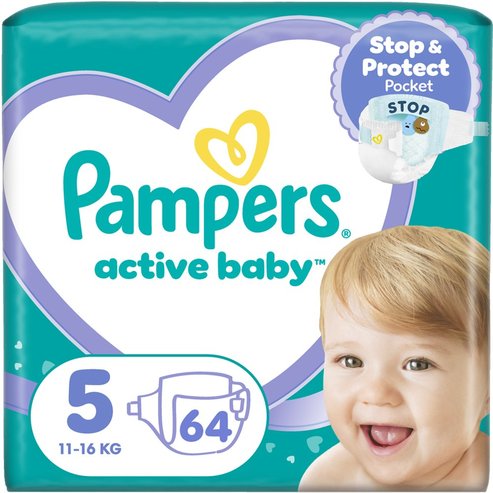Pampers Active Baby No5 (11-16kg) Giant Pack 64 пелени