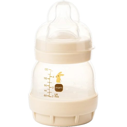 Mam Easy Start Anti-Colic Plastic Bottle 0m+, 130ml, Код 353SU1c - Кремаво