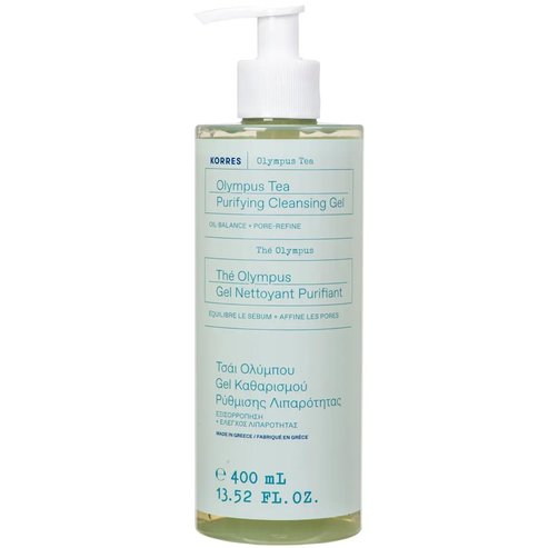 Korres Olympus Tea Purifying Cleansing Gel Почистващ Гел за Лице за Регулиране на Омазняването 400ml