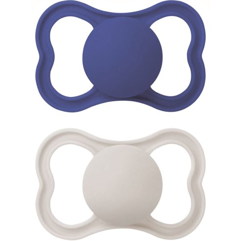 Mam Supreme Silicone Soother 6-16m Код 245SBc, 2 броя - Тъмносиньо / Сиво