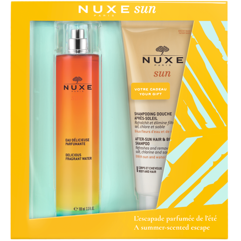 Nuxe Sun Eau De Toilette Очарователен аромат 100ml & Gift Sun Shampooing Douche Shampoo Shower Gel за след слънце 200ml
