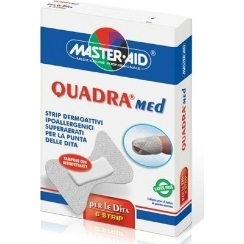 Master Aid Quadra Med Finger Бели самозалепващи се пластири- лейкопласт за пръсти 6 бр