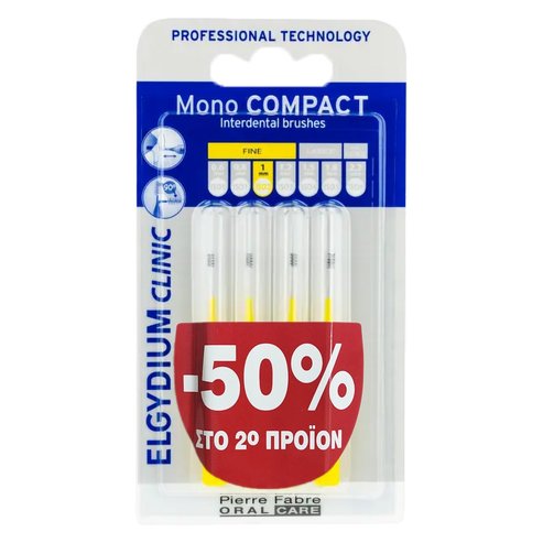 Elgydium Promo Clinic Mono Compact Interdental Brushes 0.5mm 2x4 Парчета на специална цена