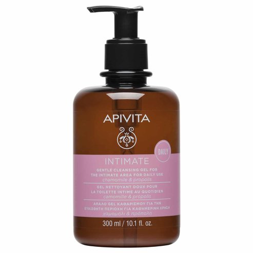 Apivita Intimate Care Daily Нежен интимен почистващ гел за допълнителна грижа с лайка и прополис 300ml