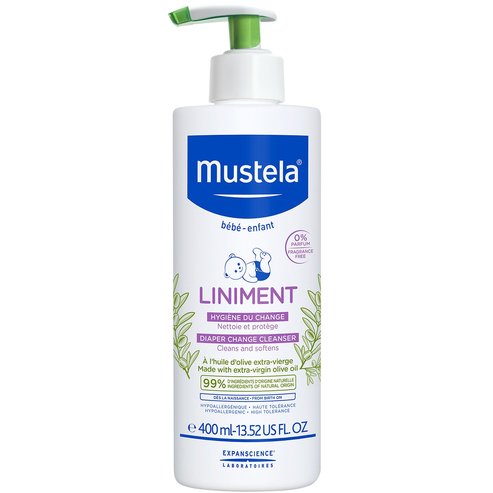 Mustela Liniment Diaper Change Cleanser Нежно бебешко мляко за почистване на бедрената област, с помпа 400ml