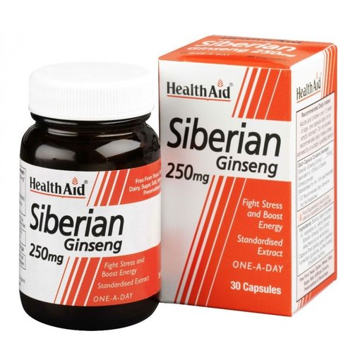 Health Aid Siberian Ginseng 250mg Естествен Елексир с женшен Тонизиращи действия 30 капсули
