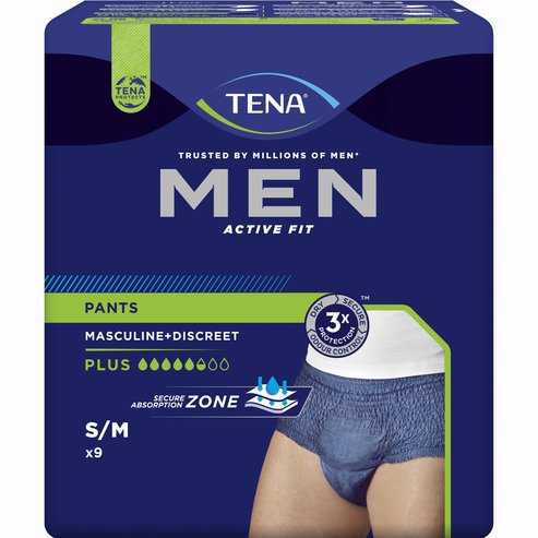 Tena Men Active Fit Pants Plus Мъжко защитно бельо 9 бр - Small / Medium