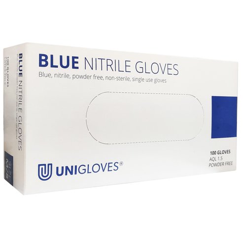 Unigloves Blue Nitrile Gloves 100 парчета