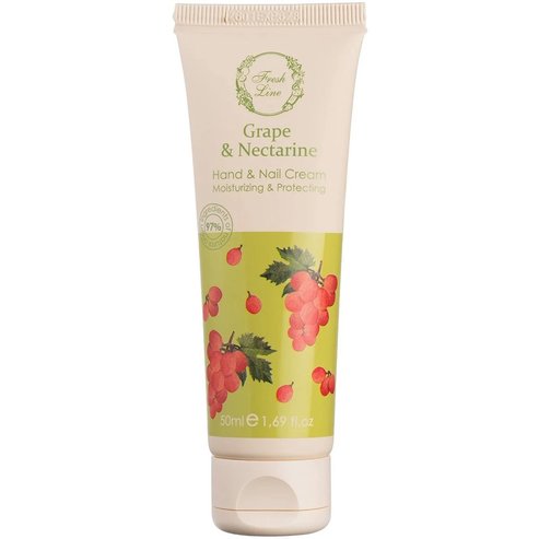 Fresh Line Grape & Nectarine Moisturizing & Protecting Hand & Nail Cream Хидратиращ, защитен крем за ръце & нокти с лека текстура, натурална формула с грозде & нектарина 50ml