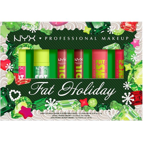 Nyx Professional Makeup Promo Fat Holiday Pack 6 броя, Коледен комплект грим за устни и руж