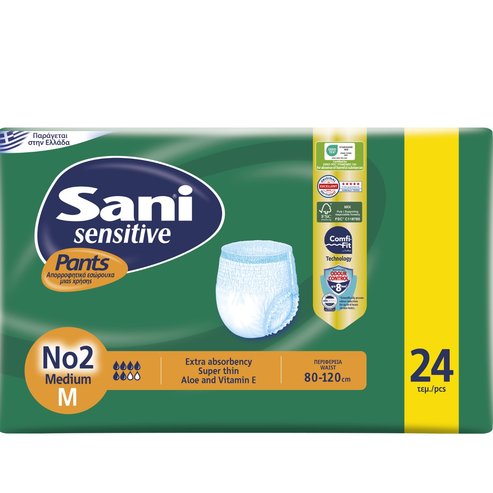 Sani Sensitive Pants Value Pack Еластично бельо за инконтиненция 24 бр - No2 Medium 80-120cm