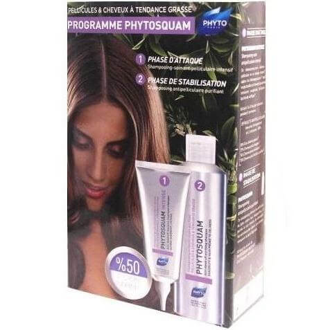 Phyto Phytosquam Комплект хидратиращ шампоан 200ml и Интензивно лечение на пърхот 200ml -50%