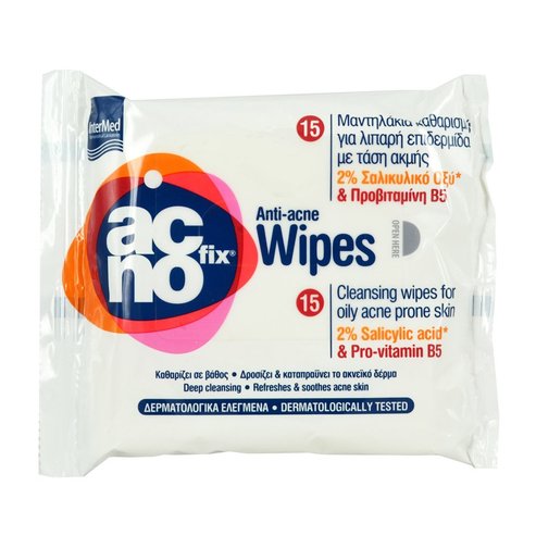 Acnofix Anti Acne Wipes Дълбоко почистващи кърпички за мазна кожа с тенденция към акне 15pcs