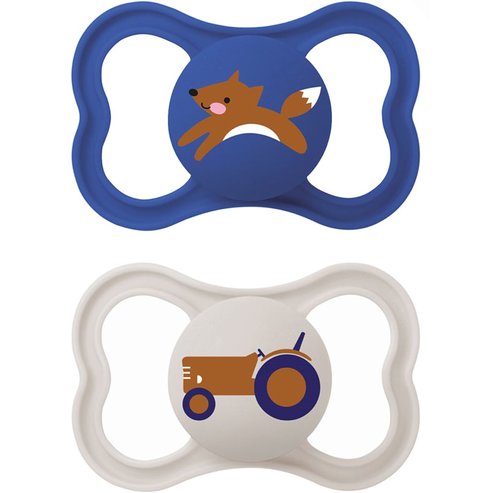 Mam Supreme Silicone Soother 16m+, 2 броя, код 295SBc - Тъмносиньо / Сиво