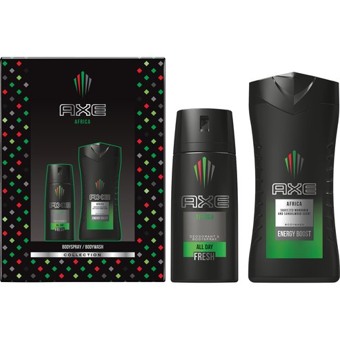 Axe Промо комплект Africa Spray Дезодорант с ориенталски, мъжествен аромат 150ml & Africa Bodywash 250ml