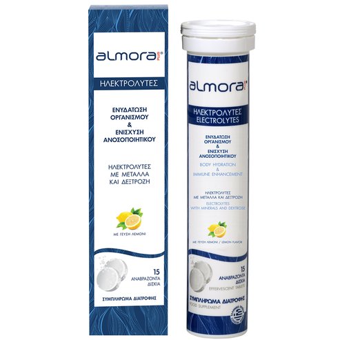 Almora Plus Електролити с магнезий и цинк за хидратиране на тялото и засилване на имунитета 15Effertabs
