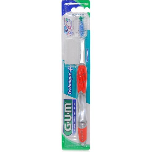 Gum Technique+ Compact Medium Toothbrush 1 Брой, Код 493 - Червен