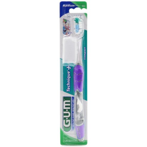 Gum Technique+ Compact Medium Toothbrush 1 Брой, Код 493 - Лилаво