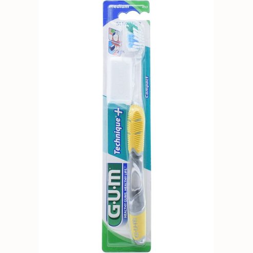 Gum Technique+ Compact Medium Toothbrush 1 Брой, Код 493 - Жълт
