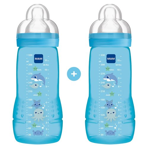 Mam Promo Easy Active Baby Bottle Fairy Tale 4m+ код 365S 2x330ml - Синьо