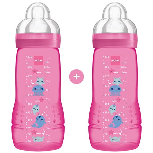 Mam Promo Easy Active Baby Bottle Fairy Tale 4m+ код 365S 2x330ml - фуксия