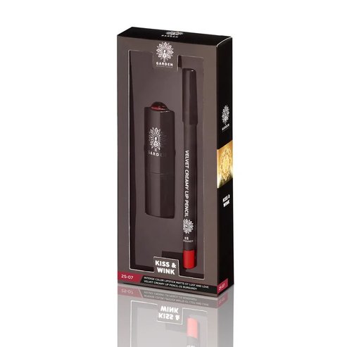 - 07 Lust And Love Lipstick & 25 Burgundy Lip Pencil