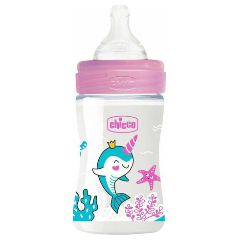 Chicco Well Being Plastic Bootle 0m+, 150ml 1 брой - Розов