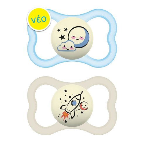 Mam Supreme Night Silicone Soother 6-16m код 248S 2 Части - Синьо/Бяло 1