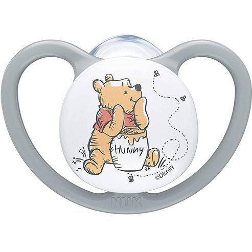 Nuk Space Disney Baby Winnie the Pooh Silicone Soother 0-6m 1 Парче - Сиво