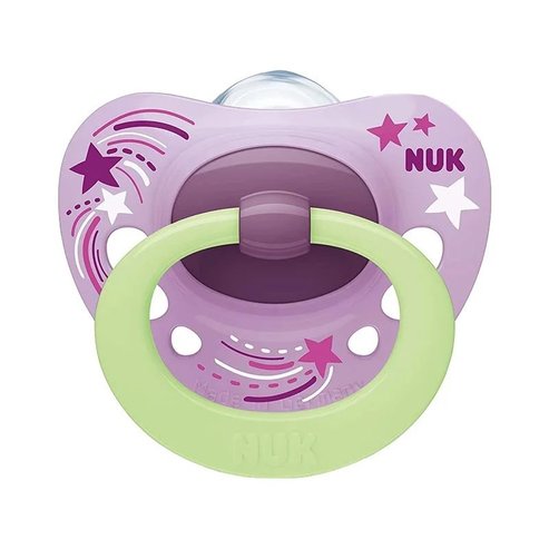Nuk Signature Night Orthodontic Silicone Soother 18-36m, 1 Парче - лилаво